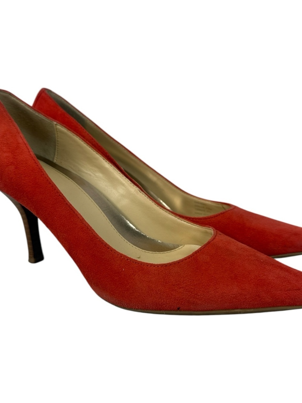 Calvin Klein Dolly Red/Orange Suede Pointed Toe Pumps - Size 7.5M